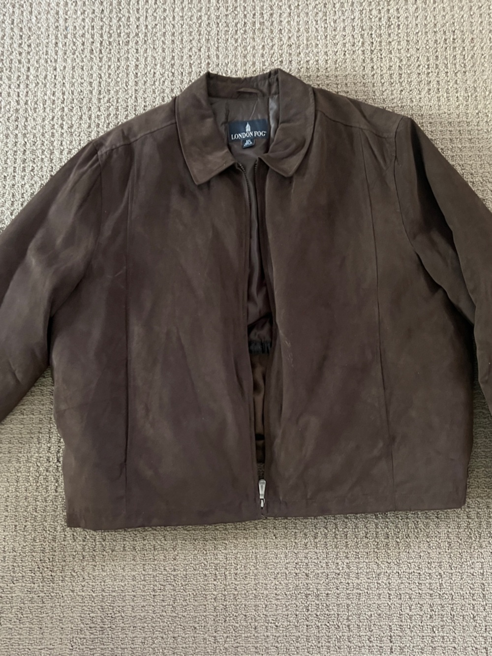 London Fog Brown Suede Bomber Jacket